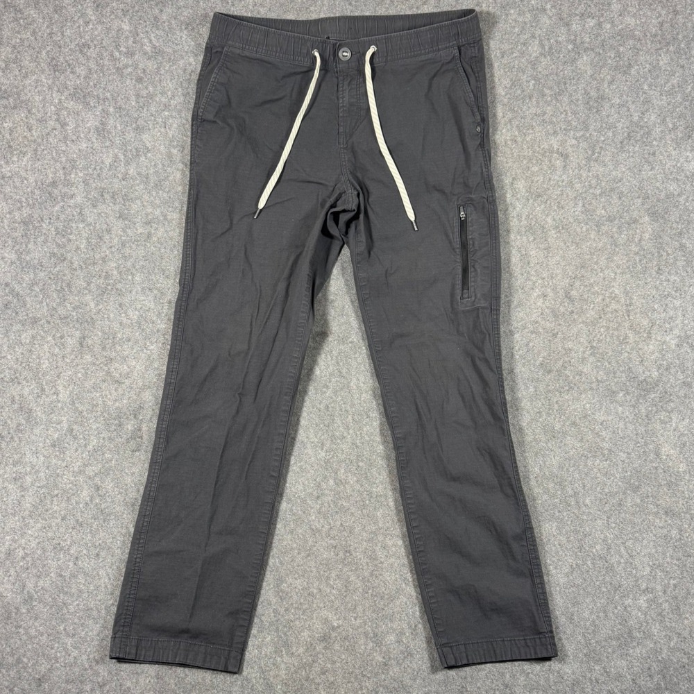 Vuori Ripstop Climber Pants Mens Large Charcoal Gray Straight Leg Zipper Pocket